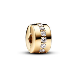 PANDORA SHINE 761972C01 14k Gold-plated clip with zirconia
