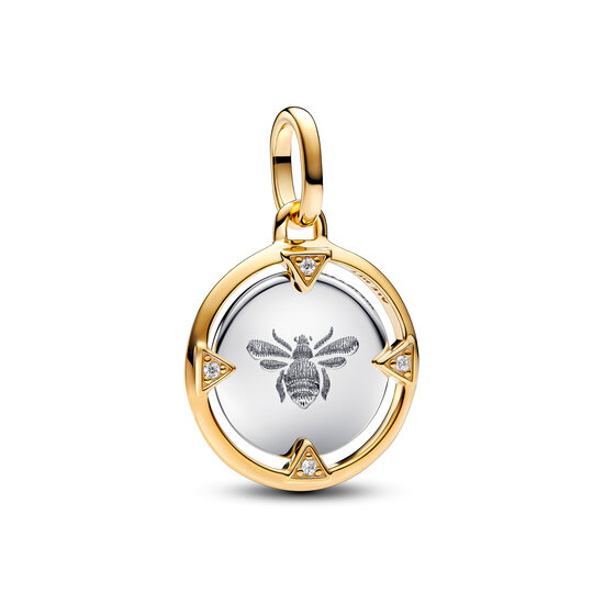 Pandora PANDORA SHINE 763417C01 Bee sterling silver and 14k gold-plated medallion with zirconia