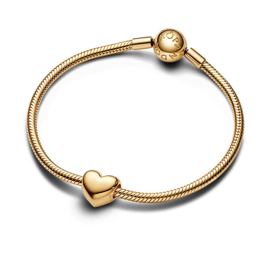 Pandora PANDORA SHINE 763439C00 Engravable medium heart 14k gold-plated charm