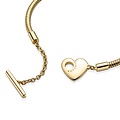 Pandora PANDORA SHINE 569285C00 Snake chain 14k gold-plated T-bar heart bracelet