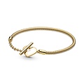 Pandora PANDORA SHINE 569285C00 Snake chain 14k gold-plated T-bar heart bracelet