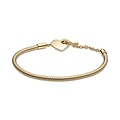 Pandora PANDORA SHINE 569285C00 Snake chain 14k gold-plated T-bar heart bracelet