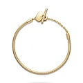 Pandora PANDORA SHINE 569285C00 Snake chain 14k gold-plated T-bar heart bracelet