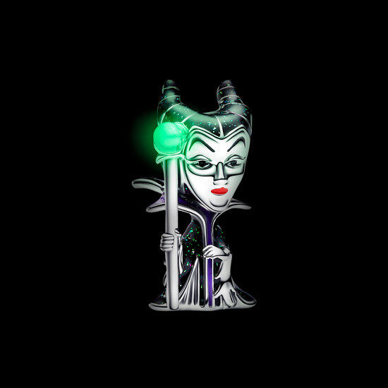 Pandora PANDORA DISNEY 793423C01 Villains Maleficent sterling silver charm with glittery green black, red, violet and glow in the dark blue enamel