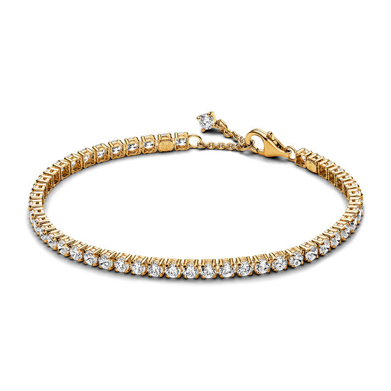 Pandora PANDORA SHINE 561469C01 14k Gold-plated tennis bracelet with clear zirconia