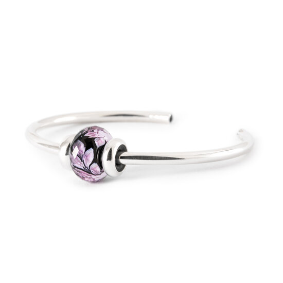 Trollbeads TROLLBEADS TSP2024A2 Zilveren bangle "Kalmte" (incl 2 gladde stoppers en paarse glaskraal)