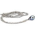 Trollbeads TROLLBEADS TAGFA-00060 Zilveren fantasiecollier met Peacock zwarte parel, 100 cm
