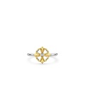 Ti Sento Milano TI SENTO MILANO 12357ZY Zilver gerhodineerde ring met bloemvormig verguld detail