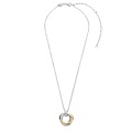 Ti Sento Milano TI SENTO MILANO 34055ZY/42 Zilver gerhodineerd collier met hanger, 3 circels in elkaar, vast, verguld/zirconia's/glad