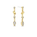 Ti Sento Milano TI SENTO MILANO 7988ZY Zilver vergulde oorknoppen met lange hanger, druppel- en bladvormen met zirconia's