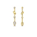 Ti Sento Milano TI SENTO MILANO 7988ZY Zilver vergulde oorknoppen met lange hanger, druppel- en bladvormen met zirconia's