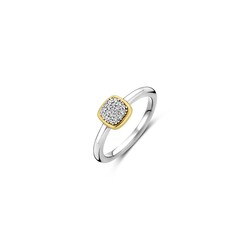 TI SENTO MILANO 12353ZY Zilver gerhodineerde ring met pavé zirconia zetting