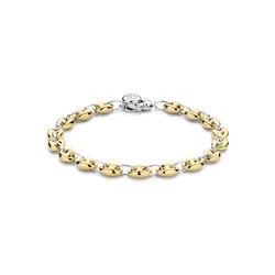 TI SENTO MILANO 23051SY Zilver vergulde armband koffieboonschakel