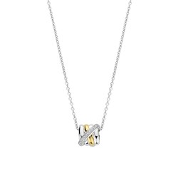 TI SENTO MILANO 34059ZY Zilver gerhodineerd collier met vaste hanger, verbonden ringetjes