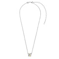 Ti Sento Milano TI SENTO MILANO 34059ZY Zilver gerhodineerd collier met vaste hanger, verbonden ringetjes met verguld en schuine lijn zirconia's  42 cm