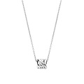 Ti Sento Milano TI SENTO MILANO 34059ZY Zilver gerhodineerd collier met vaste hanger, verbonden ringetjes met verguld en schuine lijn zirconia's  42 cm