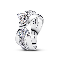 PANDORA 193553C01 Bow sterling silver ring with zirconia