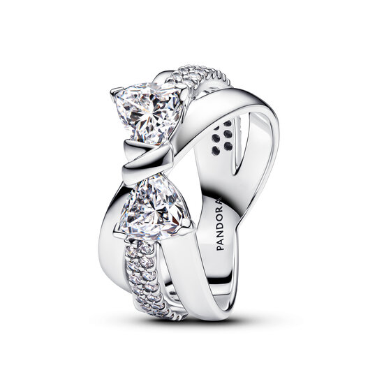 Pandora PANDORA 193553C01 Bow sterling silver ring with zirconia