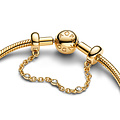 Pandora PANDORA SHINE 763515C01 14k Gold-plated safety chain with clip, zirconia and silicone