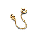 Pandora PANDORA SHINE 763515C01 14k Gold-plated safety chain with clip, zirconia and silicone