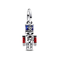 Pandora PANDORA 793583C01 Moveable nutcracker sterling silver dangle with zirconia, glittery blue, red and black enamel