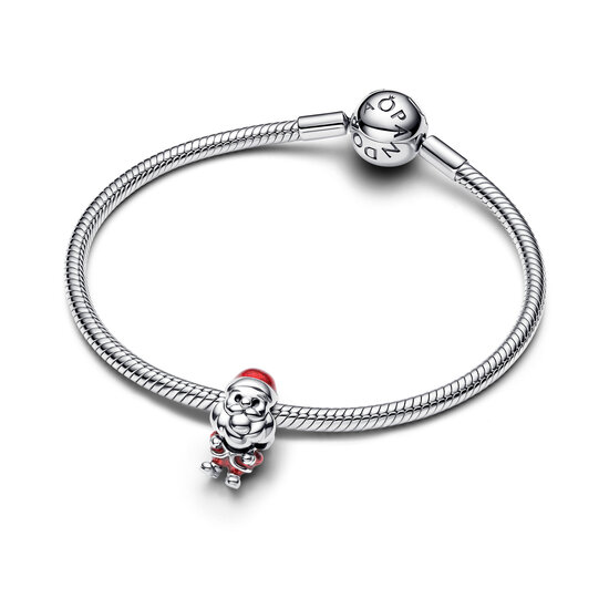 Pandora PANDORA 793593C01 Moveable Santa Claus sterling silver charm with glittery red and black enamel