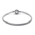 Pandora PANDORA 593584C01 Snake chain sterling silver bracelet with north star clasp and zirconia