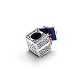 Pandora PANDORA 793603C01 Gift box sterling silver charm with red zirconia and glittery blue enamel