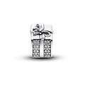 Pandora PANDORA 793603C01 Gift box sterling silver charm with red zirconia and glittery blue enamel