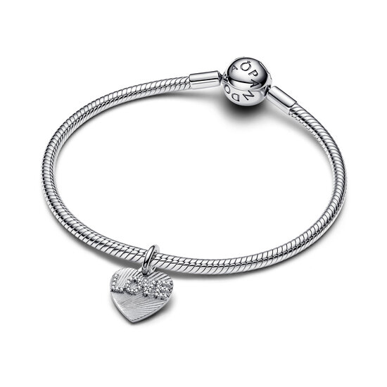 Pandora PANDORA 793604C01 Engravable love heart sterling silver dangle with zirconia
