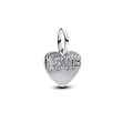 Pandora PANDORA 793604C01 Engravable love heart sterling silver dangle with zirconia