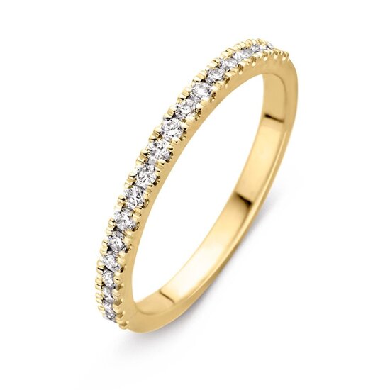 Collectie Milikan Huiscollectie 14krt geelgouden rijring, aanschuif, met 19 diamanten tot. 0.26crt W/Si, 1057907