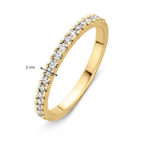 Collectie Milikan Huiscollectie 14krt geelgouden rijring, aanschuif, met 19 diamanten tot. 0.26crt W/Si, 1057907