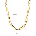Blush BLUSH 3165YGO 14krt geelgouden collier, closed-forever schakels en gedraaide ovale schakels, 45 cm