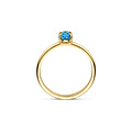 Blush BLUSH 1242YLB 14krt geelgouden ring met ovaal gefacetteerde London Blue Topaas