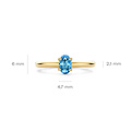 Blush BLUSH 1242YLB 14krt geelgouden ring met ovaal gefacetteerde London Blue Topaas