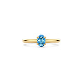 Blush BLUSH 1242YLB 14krt geelgouden ring met ovaal gefacetteerde London Blue Topaas