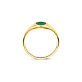 Blush BLUSH 1219YMA 14krt geelgouden zegelring met ovale malachiet