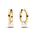Pandora PANDORA SHINE 263170C01 14k Gold-plated earrings with white treated freshwater cultured pearl