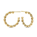 Collectie Milikan Huiscollectie 14krt geelgouden stekercreolen, gedraaide band, 27 mm, 1058220