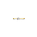 Blush BLUSH 1187BZI 14krt geelgouden solitairring met zirconia 4.0 mm in 4-poots chaton