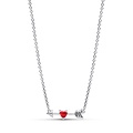 Pandora PANDORA 393669C01 Heart arrow sterling silver pendant necklace with red Murano glass and zirconia