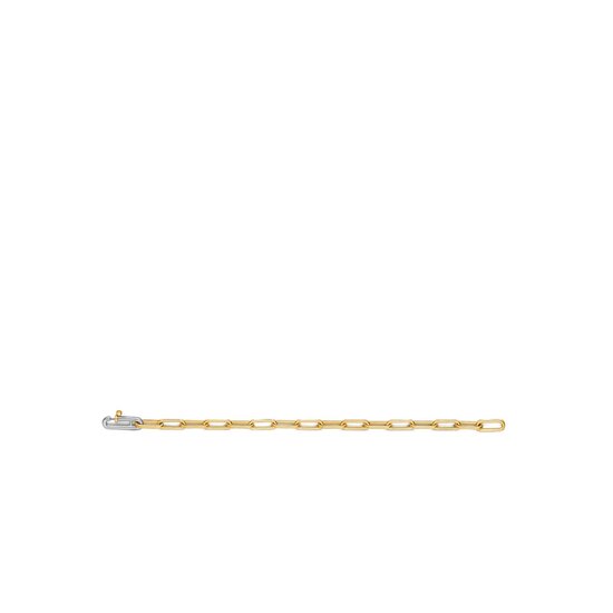 Ti Sento Milano TI SENTO MILANO 2936SY Zilveren vergulde schakelarmband, ovale paperclipschakels met zilveren slot