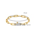 Ti Sento Milano TI SENTO MILANO 2936SY Zilveren vergulde schakelarmband, ovale paperclipschakels met zilveren slot