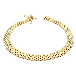 MONZARIO 1344A GEEL 14krt geelgouden schakelarmband Panthere, 5-rij, 19 cm