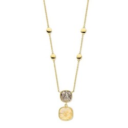 JARREL 4Y.8323.RUS.RZS 14krt geelgouden collier San Marino Piazza Due met 2x rutielkwarts