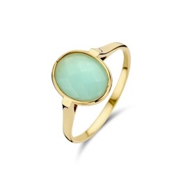 JARREL 4Y.8409.AZS 14krt geelgouden ring Venice met ovale Amazoniet