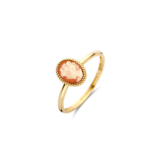 Blush BLUSH 1250YCA 14krt geelgouden ring met ovale kleine camee