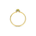 Blush BLUSH 1258YGP 14krt geelgouden ring met gefacetteerde Peridot, entourage zirconia's