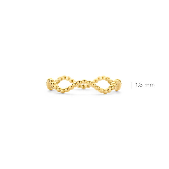 Blush BLUSH 1262YGO 14krt geelgouden ring, golvend pareldraad